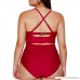 Rambling New Women's Plus Size Strappy High Waist Bikini Swimsuit XL-5XL Wine B07MRB31ZZ